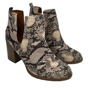 Soda Snake Print Booties with 3inch Heel
